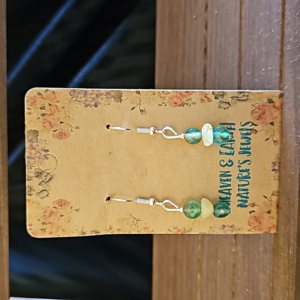 MLB natural stones earrings Oakland A's